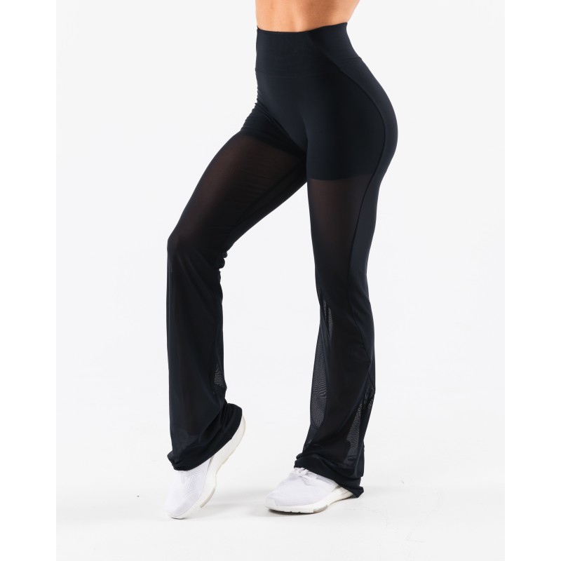 Must-Have Mesh Astor Flared Pant - Black On Hand Now