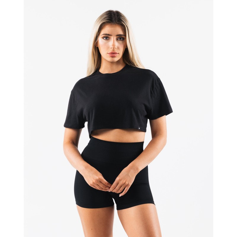 Must-Have OT Oversized Crop Tee - Black New Stock