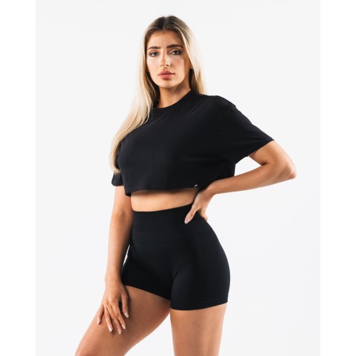 Must-Have OT Oversized Crop Tee - Black New Stock