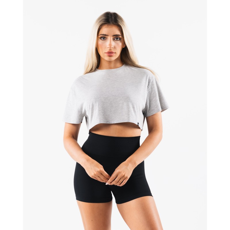 Must-Have OT Oversized Crop Tee - Light Heather Grey Just In