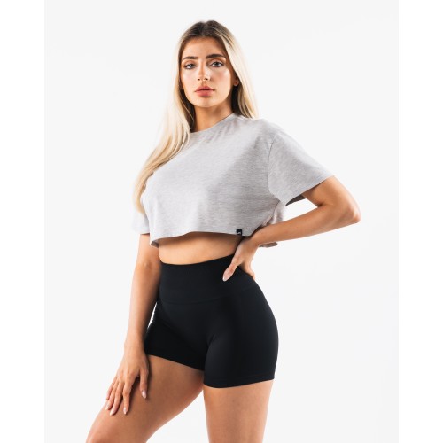 Must-Have OT Oversized Crop Tee - Light Heather Grey Just In