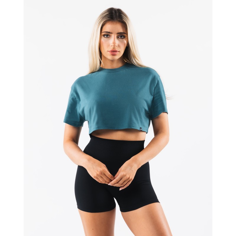 Must-Have OT Oversized Crop Tee - Titan - Blue In Stock