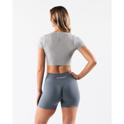 Must-Have OT Crop Tee - Light Heather Grey Ready for Shipment