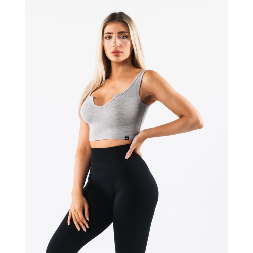 Must-Have OT Slit Tank - Light Heather Grey Latest Edition