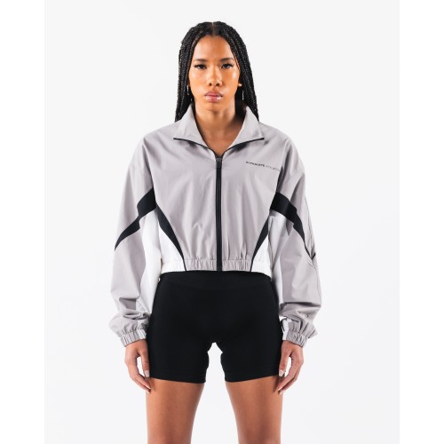 Must-Have Retro Crop Jacket - Smoke / White - Grey Available for Immediate Shipping