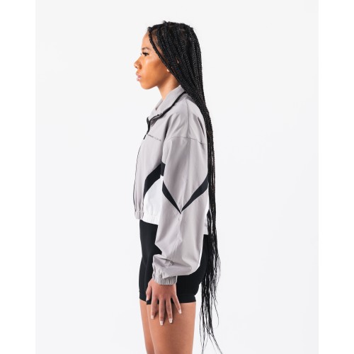 Must-Have Retro Crop Jacket - Smoke / White - Grey Available for Immediate Shipping