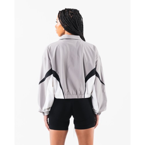 Must-Have Retro Crop Jacket - Smoke / White - Grey Available for Immediate Shipping