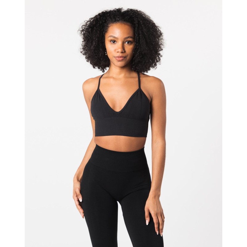 Must-Have Seamless Ribbed Bra - Black Ready for Shipment