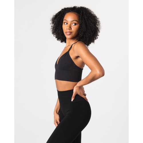 Must-Have Seamless Ribbed Bra - Black Ready for Shipment