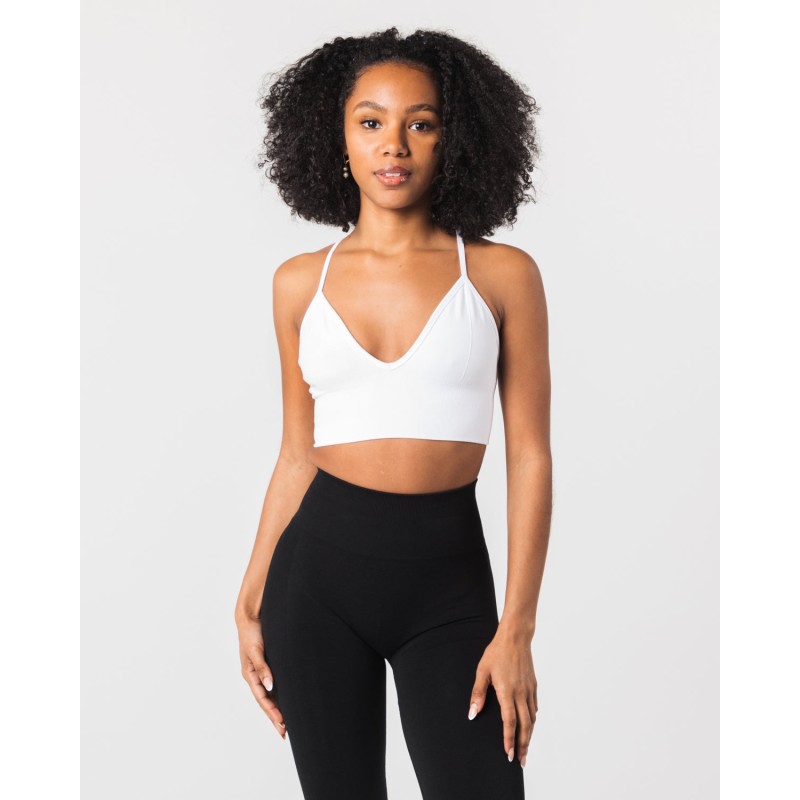 Must-Have Seamless Ribbed Bra - White Fresh Release