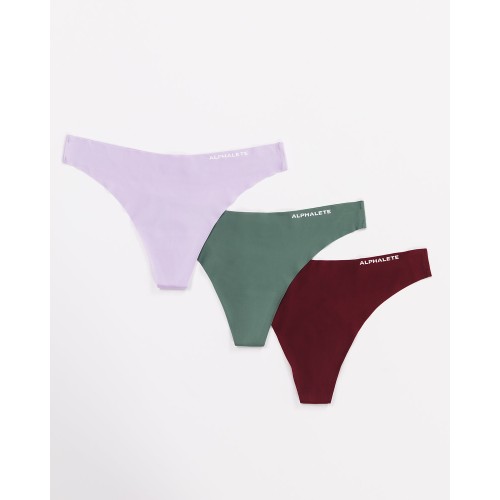 Must-Have Seamless Thong 3pk - Lilac / Sangria / Jade - Green New Stock