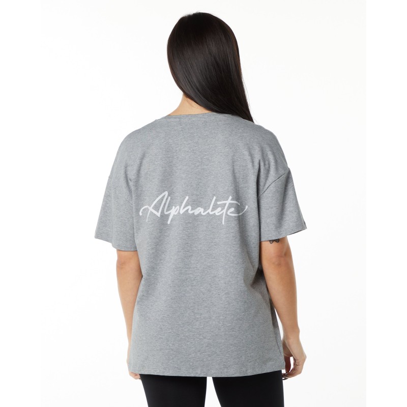 Must-Have Signature Oversized Tee - Heather Grey Limited Stock