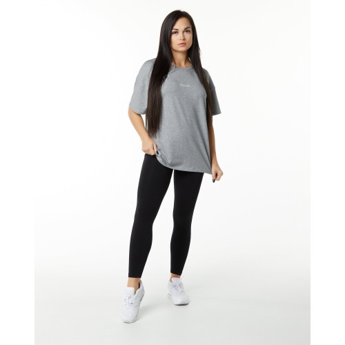 Must-Have Signature Oversized Tee - Heather Grey Limited Stock