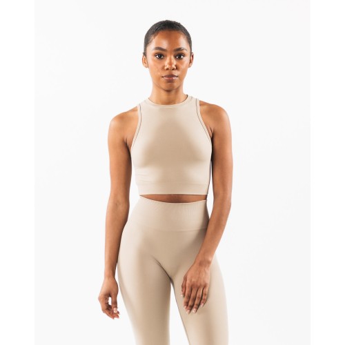 Must-Have Stratus Crop Tank - Linen - Brown New Collection