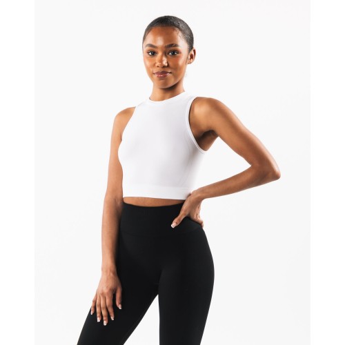 Must-Have Stratus Crop Tank - White On Hand Now