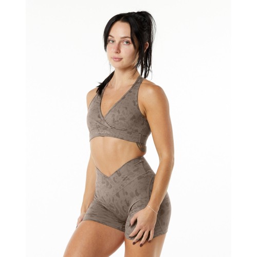 Must-Have Surface Wrap Bra - Pebble Print Mocha - Brown In Stock