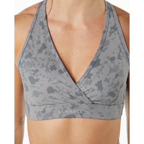 Must-Have Surface Wrap Bra - Pebble Print Stone Grey Available for Immediate Shipping