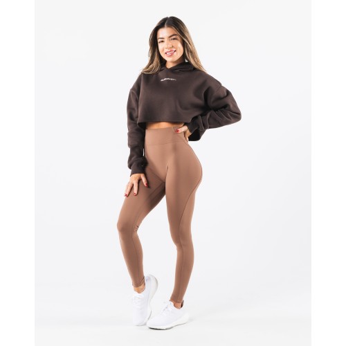 Must-Have Trilogy Crop Hoodie - Pewter - Brown In Stock