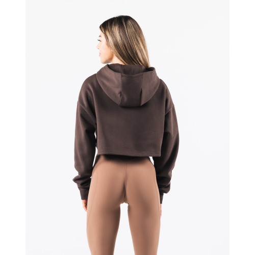 Must-Have Trilogy Crop Hoodie - Pewter - Brown In Stock