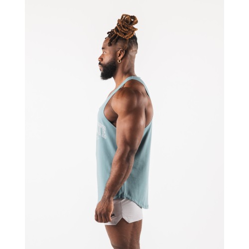 Must-Have Paisley Print Raw Cut Tank - Turquoise - Blue Latest Edition