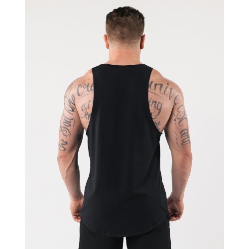 Must-Have AA Raw Cut Tank - Black On Hand Now