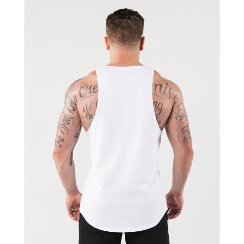 Must-Have AA Raw Cut Tank - White Immediate Availability