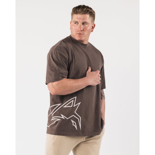 Must-Have Giant Wolf Head Tee - Clove - Brown In Stock