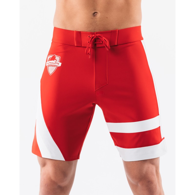 Must-Have Aztec Boardshort - Crimson Coin - Red On Hand Now