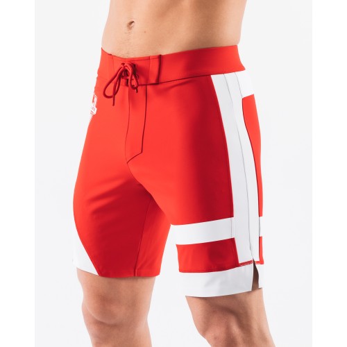 Must-Have Aztec Boardshort - Crimson Coin - Red On Hand Now