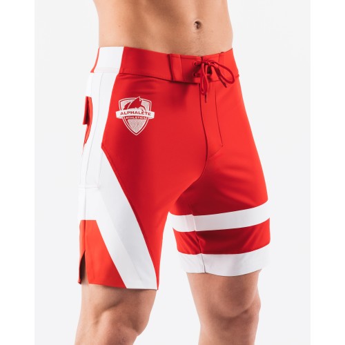 Must-Have Aztec Boardshort - Crimson Coin - Red On Hand Now