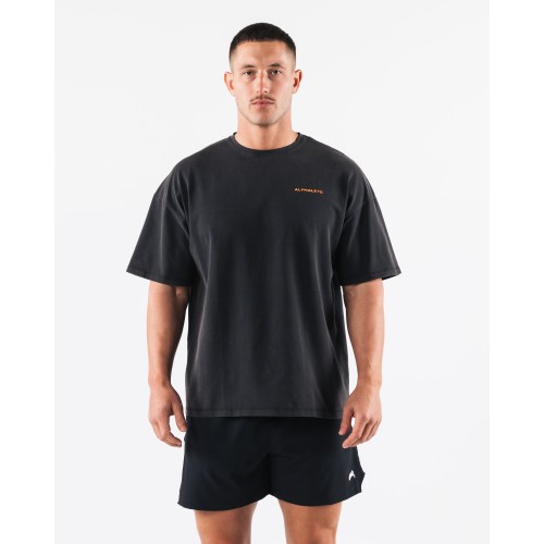 Must-Have Breathe More Tee - Washed Black / Orange Immediate Availability