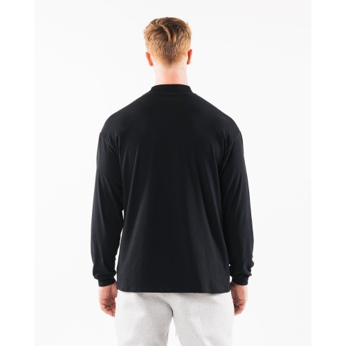 Must-Have Brushed Core Mock Neck LS - Black Immediate Availability