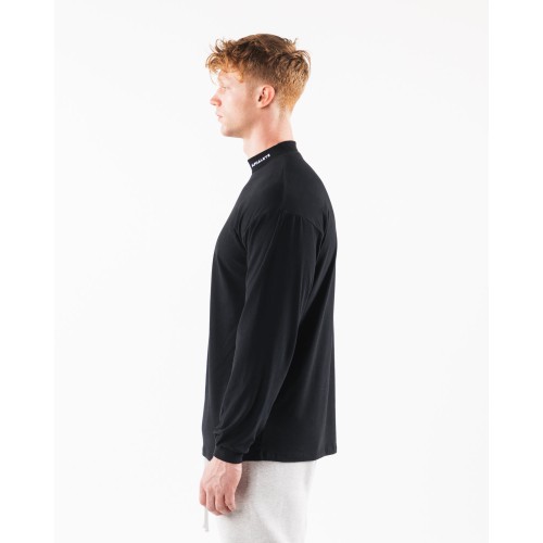 Must-Have Brushed Core Mock Neck LS - Black Immediate Availability