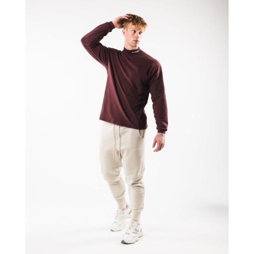 Must-Have Brushed Core Mock Neck LS - Sangria - Red Just Launched