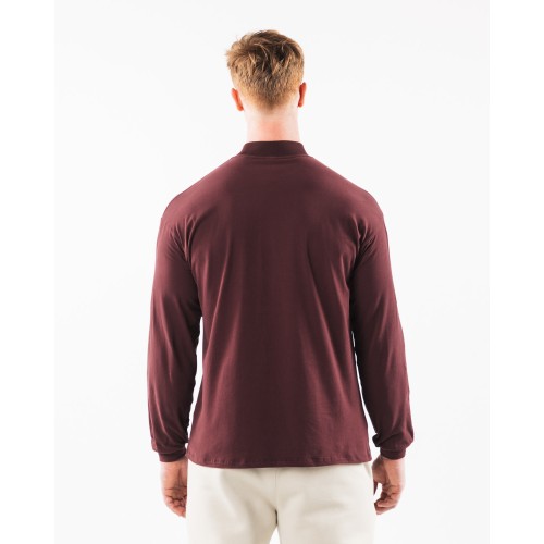 Must-Have Brushed Core Mock Neck LS - Sangria - Red Just Launched