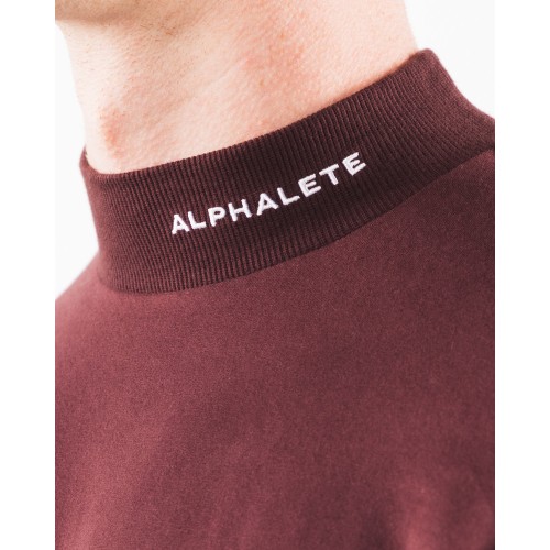 Must-Have Brushed Core Mock Neck LS - Sangria - Red Just Launched