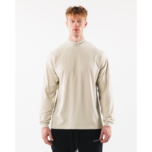 Must-Have Brushed Core Mock Neck LS - Sea Shell - Brown Available Now