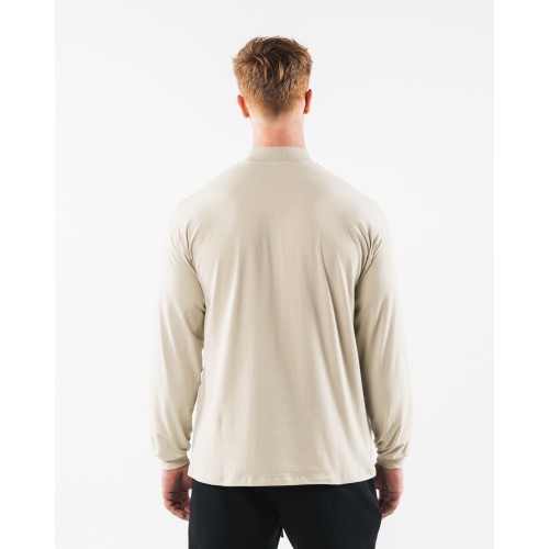 Must-Have Brushed Core Mock Neck LS - Sea Shell - Brown Available Now